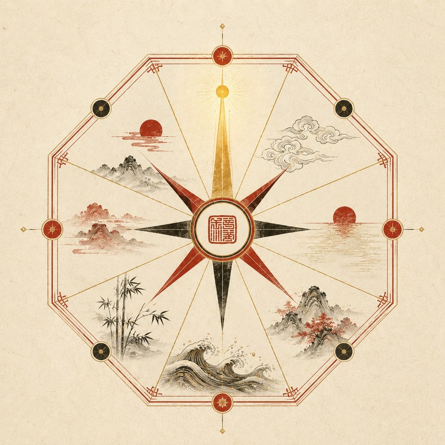 The eight directions of the seal face — a compass of good fortune